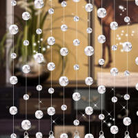 Cortina De Perlas De Vidrio Cristal Para Sala De Estar Y Dormitorio Decoración De Fiesta Y Boda Cortina De Perlas De Vidrio Para Puerta - details 0