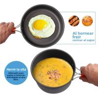 Kit De Cocina Para Camping 1 Pieza Set De Cocina Al Aire Libre Equipamiento De Aluminio Para Viajes Picnics BBQ Con Potencia Plástica - details 2