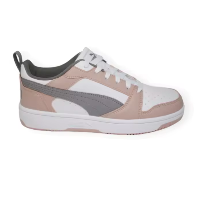 ZAPATILLA PUMA REBOUND V6 COMBINADA EN BLANCO Y ROSA - 1