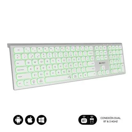 Teclado Inalámbrico Subblim Master/ Plata y Blanco - 1