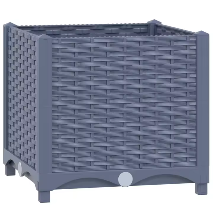 vidaXL Arriate 40x40x38 cm polipropileno Color Gris oscuro,  Marrón,  Negro y mas - 1
