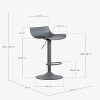 ORION91 Taburete Alto AMBROSIO Regulable en Polietileno y Metal (41x90x41cm) Color Marrón Comedor Oficina Salón Teletrabajo Cocina - SpazioLuzio - details 1