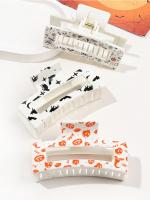 3pcs Clip Para El Cabello Con Diseño De Calabaza Fantasma Bruja Y Elementos De Estrella Luna Translúcidos Para Mujer Regalo De Halloween - details 5