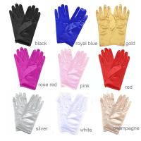 Guantes De Sol En Satén Estirables Clásicos Para Mujer En Blanco Y Oro Champán Guantes De Boda Adultos Talla Ajustable Moda - details 1