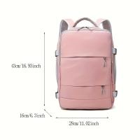 Mochila de viaje de gran capacidad para mujer, bolso de día informal, impermeable, antirrobo, con correa de equipaje y puerto de carga USB - details 2