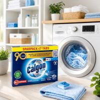 Calgon - Pastillas Power Tabs 4 en 1 para lavadora (47 unidades) con protección antical, anti-suciedad, anti-olores y anti-residuos — ideal para agua dura, sin fosfatos ni cloro, reduce consumo de detergente y energía - details 1