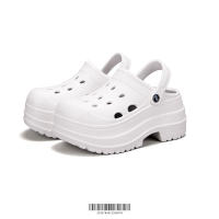 Sandalias De Tacones Altos Para Mujer Verano Cuña Plataforma Cerrada Antideslizante Suela Gruesa EVA Color Negro Blanco Caqui - details 7