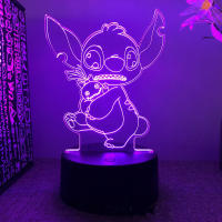 Lámpara De Mesa Anime Stitch 3D Luz Nocturna Cambio De Color 16 Brillo Ajustable Regalo De Cumpleaños Y Navidad Para Niños - details 3