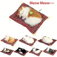 Modelo De Animal De Peluche Simulación De Gato Durmiente Con Sonido Para Jardín Micro Paisaje Decoración De Escritorio - details 17