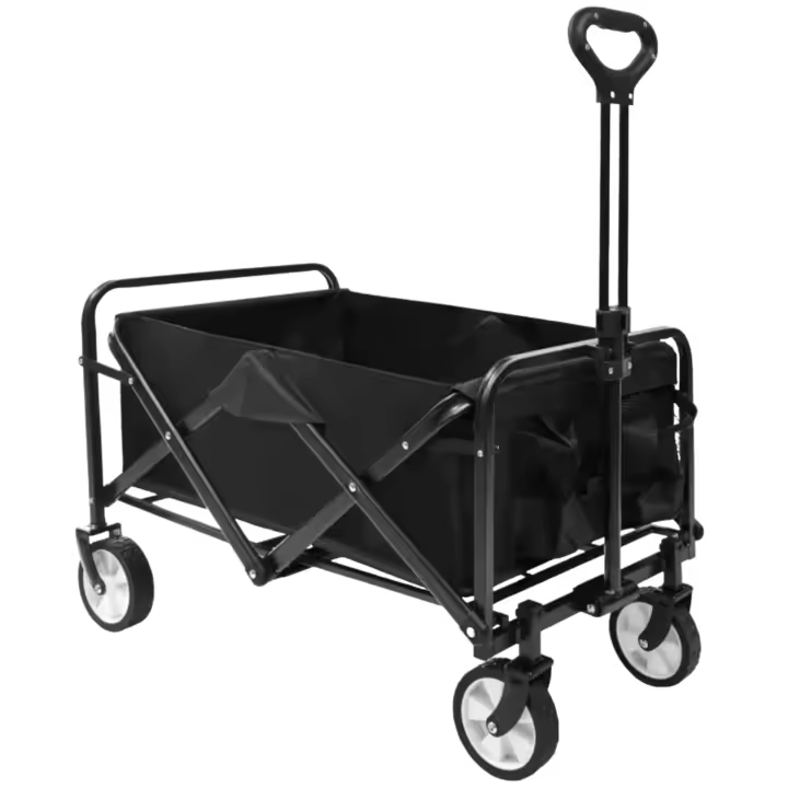 Carrito de Transporte de Mano Plegable ,Carro con 4 Ruedas Grandes con Freno Resistentes para Camping, Playa,Jardín,Piscina, Casa o Almacén.Carreta plegable para jardín y aire libre con bolsa de cubierta.Carretilla Mango Ajustable CARRO (CAR002 4599 T52) - 1