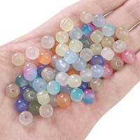Alrededor De 30 Piezas De Cuentas De Imitación De Jade De Vidrio, Cuentas De Manzana, Cuentas Redondas Para La Creación De Joyas DIY Accesorios Para Collares Hechos a Mano Cuentas Sueltas - details 2
