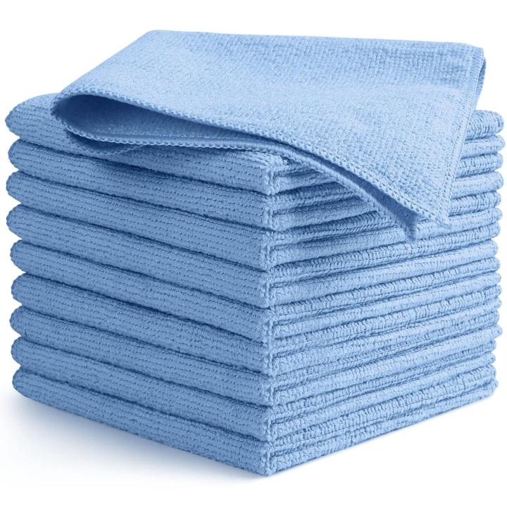 BIT Microfibre Cloth 10 Pack,Lint Free Reusable Cleaning Cloths,Highly Absorbent Streak Free Washable Cleaning Towels Rags Dish Cloth for House,Kitchen,Car,Motorbike,Windows 30 X 30 CM,Blue