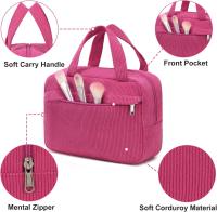 Bolsa de maquillaje para Mujeres y niños, Bolsa de Cosméticos de viaje de pana Bonita, Organizador Grande de maquillaje, bolsas de ASEO with Cremallera - details 3