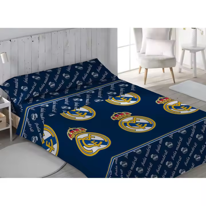 Juego de Sábanas Real Madrid 50% Algodón 50% Poliéster, para Cama de 105cm. - 1