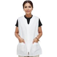DEKORA SOUL - Casaca Laboral Señora Sin Mangas - Ideal para Clínicas y Peluquerías - Blanco/Negro - details 2