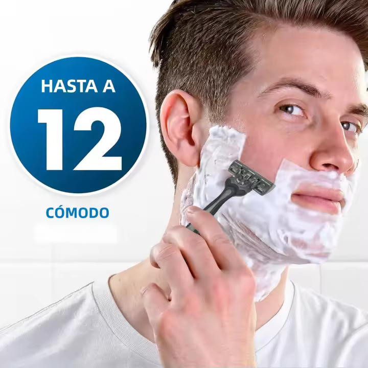 Cuchillas Descartables Para Hombre Con Fregado Líquido Y Cabeza Pivoteante 3 Hojas 6 Piezas - 1