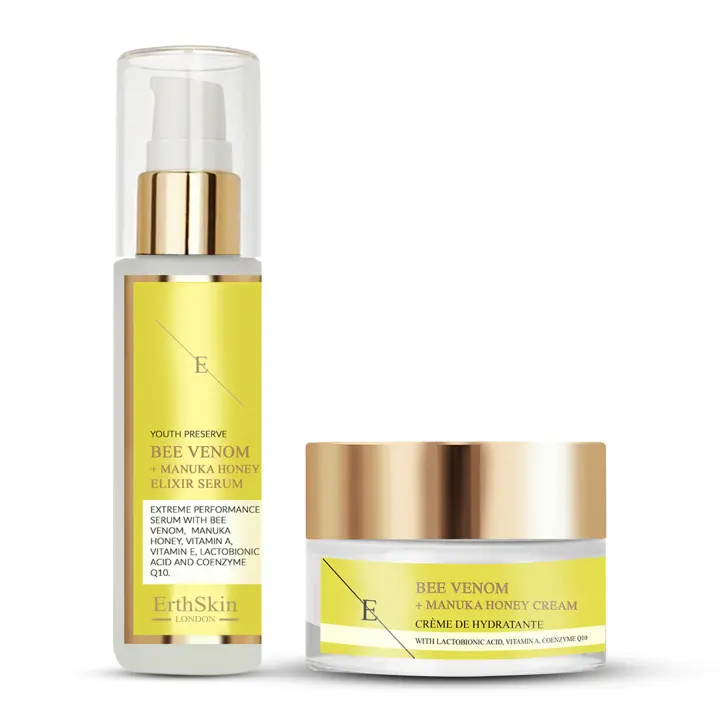 ErthSkin London Crema de veneno de abeja y miel de Manuka (50 ml) + Suero elixir de veneno de abeja y miel de Manuka (60 ml) - 1