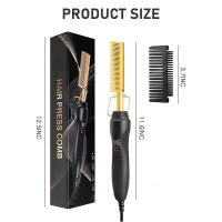 Peine Cepillo De Pelo Recto 2 En 1 Portátil Calentamiento Rápido Cobre Peine De Pelo Recto Profesional Para Peluquería - details 6