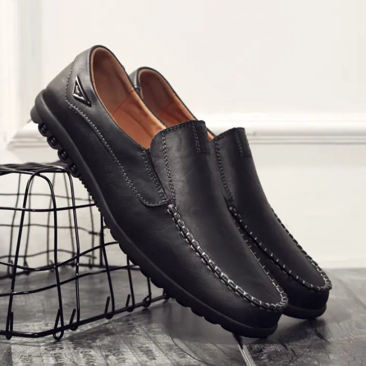 Zapatos Casuales Para Hombre De Cuero Negro Talla Grande 37-47 Loafers Moccasins De Marca Lujo Respirables Slip on 2024 - 1
