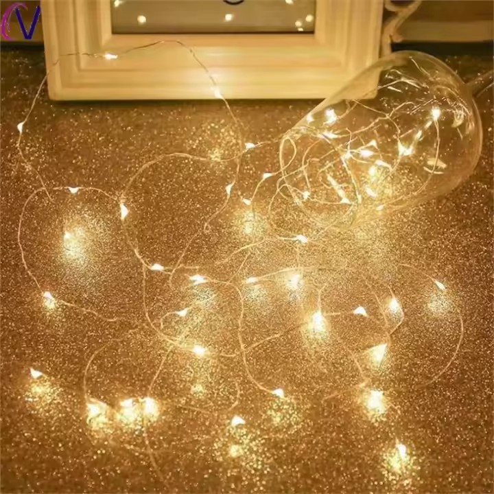 Luces De Navidad LED Para Boda Y Fiesta Cadena De Luces De Cobre Impermeable 5M/10M Para Cortina Decorativa Y Garland - 1