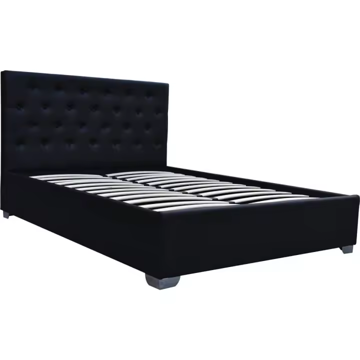 Habitat y Jardin - Cama doble con cofre "Tino" - 180 x 200 cm - Negro - 1
