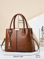 Bolsos Retro de Color sólido para Mujer, elegant Bolso Cruzado de cuero PU, monederos de Oficina y trabajo de moda - details 5