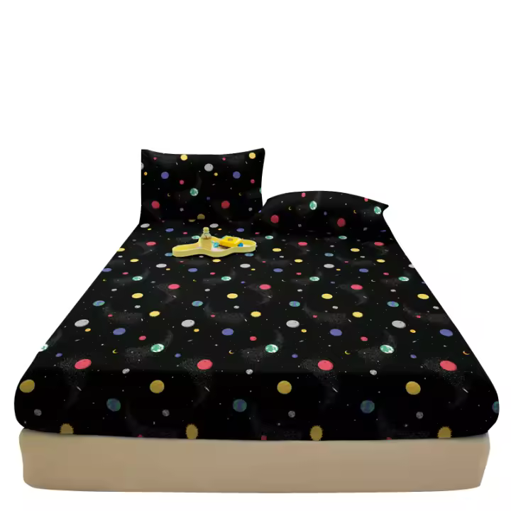 Juego De Sábanas Moderno Y Sencillo De 3 Piezas Con Patrón De Estrella Mate Cubierta De Cama Impresa Para Dormitorio 100% Poliéster - 1