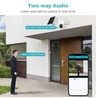 Hiseeu WTD714 4MP Cámara de seguridad inalámbrica con panel solar, resolución HD 2K, detección de movimiento PIR, audio bidireccional, visión nocturna, WiFi de 2.4GHz, giro de 355° y inclinación de 90°, resistente al agua IP66 - details 12