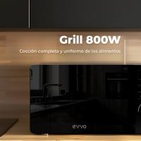 EVVO Microondas M20 , 20L de Capacidad, Grill 800W, Puerta Efecto Espejo, Multifunción, Función Descongelar, Temporizador - details 1