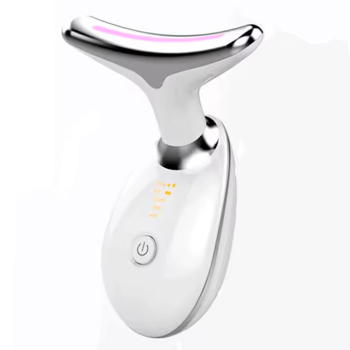 Masajeador Cara Cuello Antiarrugas Reductor Papada Mujer con Calor Luz LED EMS Lifting para Aclarar Líneas del Cuello - 1