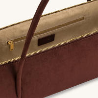 Bolso De Hombro De Cuero Suave Para Mujer Lujo Retro Francés Bolso De Armpita Casual Bolso De Baguette Material De Falso Cuero - details 1