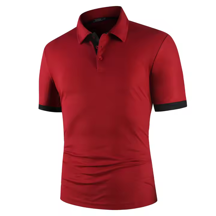 Camisa Polo Para Hombre Manga Corta Color Contraste Moda Casual Verano Ropa Streetwear Top Regular Polyester Antipelusa - 1