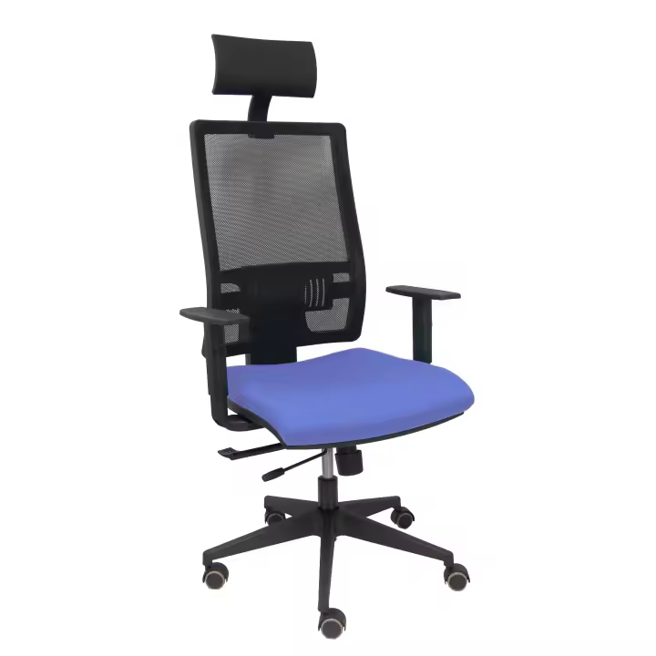Silla de Oficina Ergonómica Piqueras Y Crespo con Brazos Regulables y Cabecero en Color Azul Claro - 1