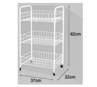 HOGUITA-Carrito Verdulero de Almacenaje para Cocina con Ruedas, Estantería de Metal de 3-4 Niveles, Estantes Multiusos para Cocina y Baño, 37x22x62cm/37x27.5x73.5cm - details 1