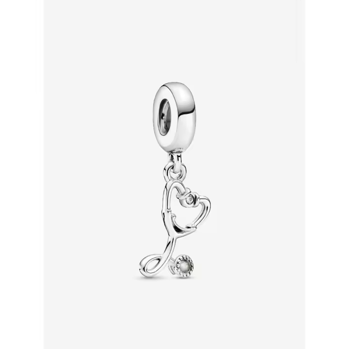 Pandora - Charm Colgante de Corazón con esteticoscopio-Plata de Legislación - 1