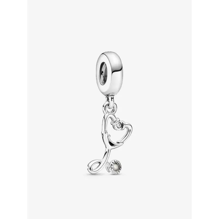 Pandora - Charm Colgante de Corazón con esteticoscopio-Plata de Legislación - 1