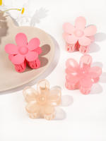 4Pcs Pinzas De Pelo En Forma De Flor Rosa Para Mujer Tenazas De Pelo Fuertes Para Cabello Grueso Y Rizado Estilo 90's - details 0