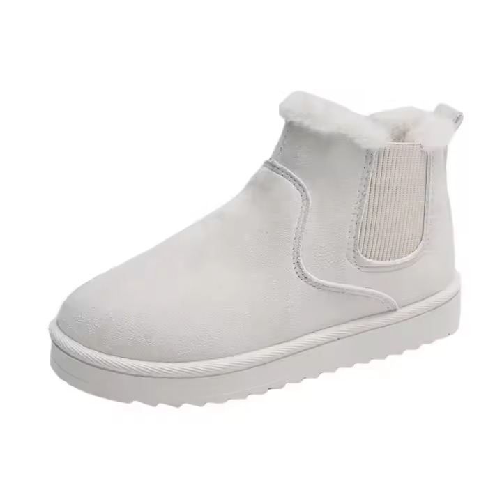 Botas De Nieve Para Mujer Invierno 2024 Lástima No Escurridiza Impermeable Plush Cálido Zapatos Planos Casuales Botas De Tobillo Slip on PU - 1