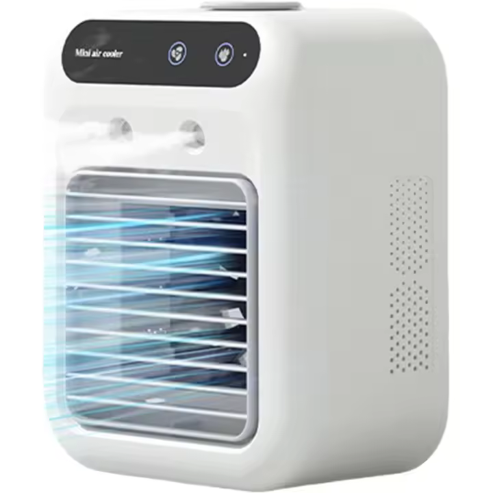 Enfriadores de aire portátiles cargados por USB con tanques de 500 ml, recargable por USB, ventilador de refrigeración de 2 velocidades para escritorio, oficina, camping, viajes - 1