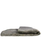 Manta Decorativa Doble 220x240 cm Gris Oscuro con Estampado Dorado – Alo Home | Elegancia y Confort - details 0