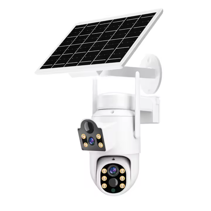 Cámara de Vigilancia Solar de Bajo Consumo para Seguridad con Audio Bidireccional, Detección PIR, Codificación H.265X, Visión Nocturna IR-CUT, Almacenamiento en la Nube y Conectividad Wi-Fi - 1