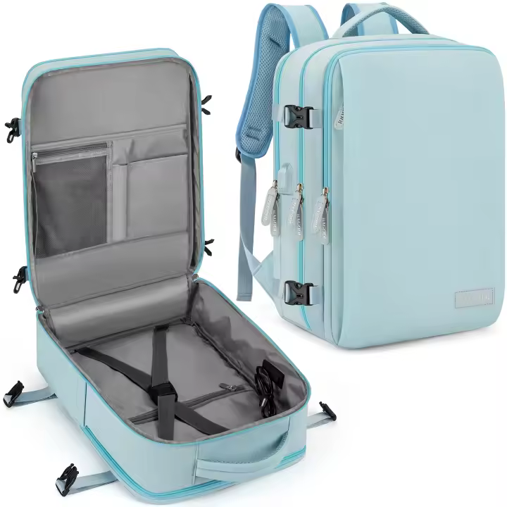 Mochila de viaje para avión para hombre y mujer, bolsa para ordenador portátil, equipaje de gran capacidad, mochilas multifuncionales expandibles para avión de negocios - 1