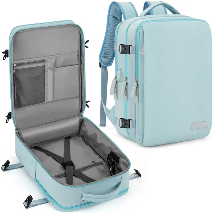 Mochila de viaje para avión para hombre y mujer, bolsa para ordenador portátil, equipaje de gran capacidad, mochilas multifuncionales expandibles para avión de negocios - 1