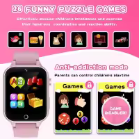 Reloj inteligente para niños con 26 Juegos Educativos, Cámara con Pantalla tacthil HD,podómetro, Gift de cumpleaños para niños y niños de 8, 9 y 10 años(Sin FUNCIÓN DE Llamada) - details 2
