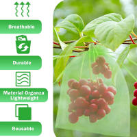 Bolsas De Red De Protección Para Frutas 100pcs Control De Plagas Y Pájaros Para Verduras Y Uvas Herramienta De Jardinería Material De Nylon Blanco Y Verde - details 3