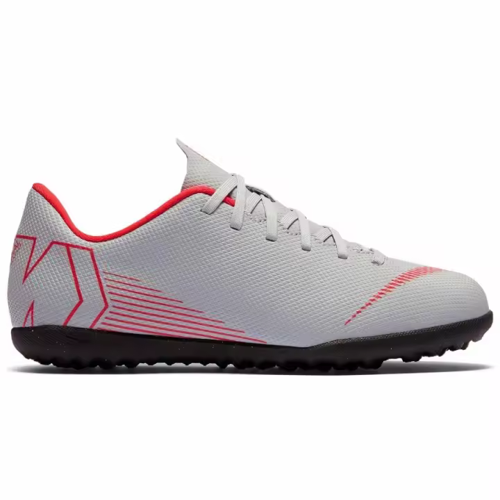 NIKE VAPOR 12 JR TF CLUB GS GRIS/ROJO - 1