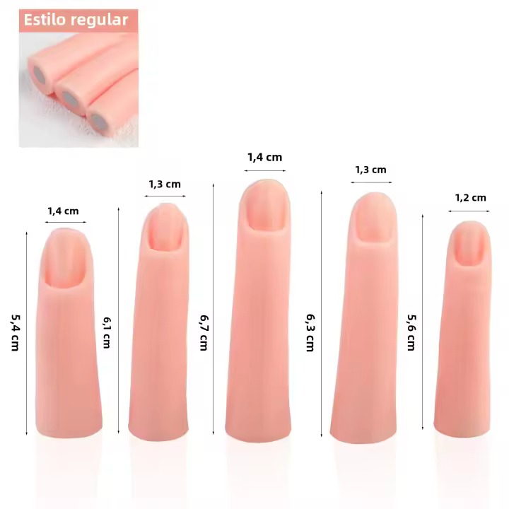 Set De 5 Piezas De Arte De Uñas Práctica Con Mano Falsa De Silicona Y Imán Herramientas De Manicura Con Placa De Uñas - 1