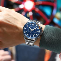 Reloj De Pulsera De Acero Inoxidable CRRJU Para Hombres Estilo Creativo Y Moda Con Dial Luminoso Y Cronógrafo Relogio Masculino - details 17