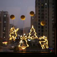 Lámpara Colgante De Navidad LED Con Luces De Navidad En Forma De Campana Hombre De Nieve Estrella Decoración Para Ventanas Y Hogar Piloto Incluido - details 0