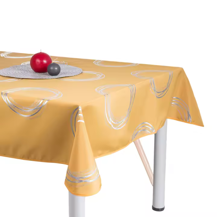 ARTEMANTEL Mantel Antimanchas CIRCULO NEGRO PLATEADO de Poliéster Rectangular o Redondo - Resistente a las Arrugas y Manchas - 1
